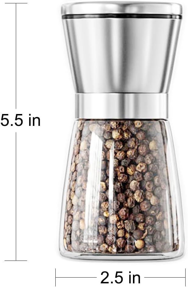 Adjustable Glass Spice & Pepper Mill Grinder