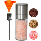 Refillable Glass Pepper Grinder with Stainless Steel Top