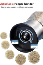 Refillable Glass Pepper Grinder with Stainless Steel Top