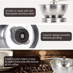Stainless Steel Hand Coffee Grinder Lid with Ceramic Burr