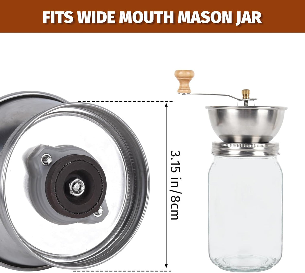 Stainless Steel Hand Coffee Grinder Lid with Ceramic Burr