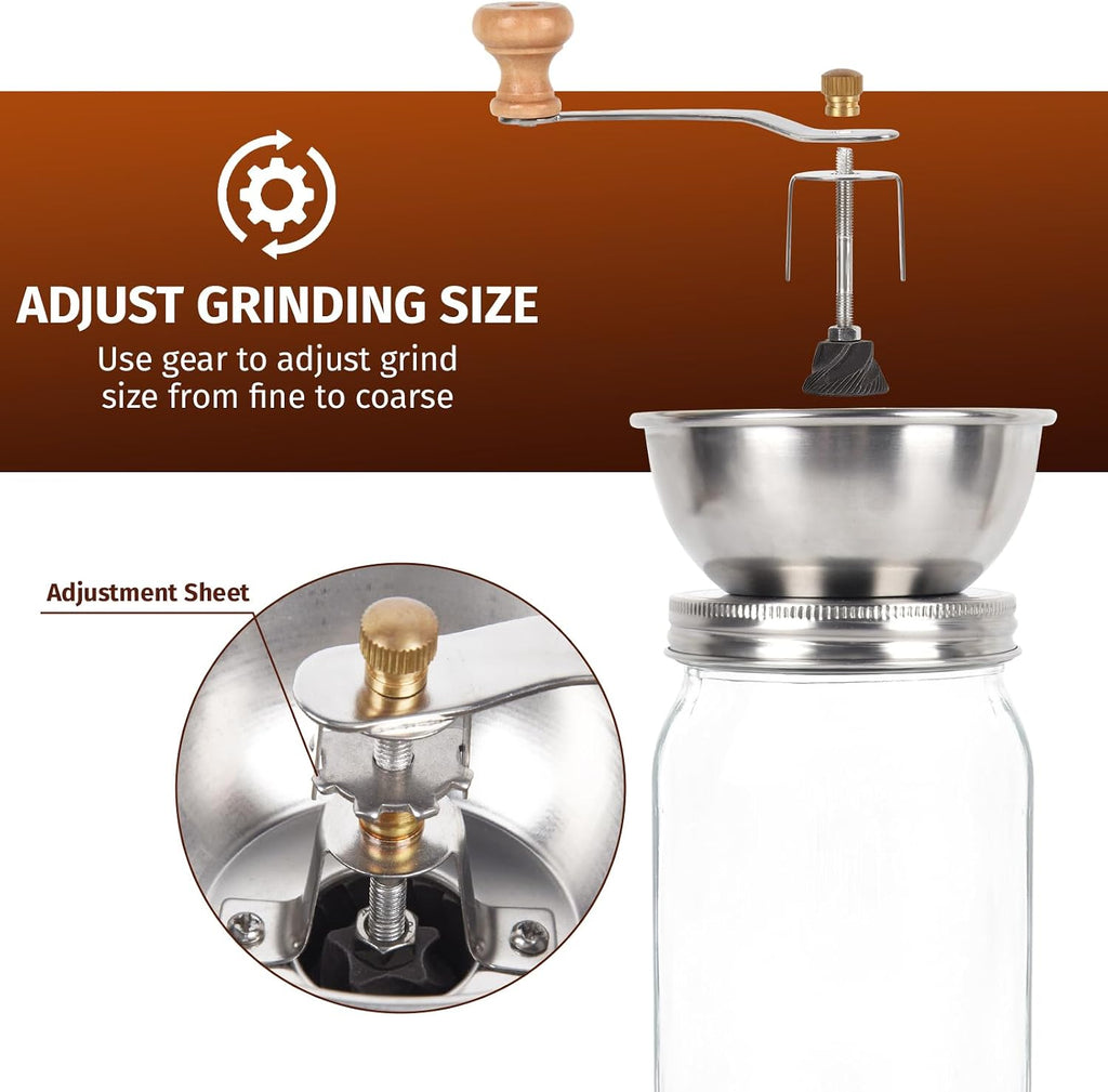 Stainless Steel Hand Coffee Grinder Lid with Ceramic Burr