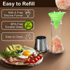 Adjustable Tall Glass Salt & Pepper Mill Set (2-Pack)